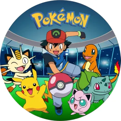 Pokémon – Ash a parta v aréně stadionu – jedlý papír na dort