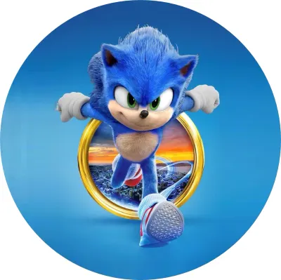 Sonic – skok z prstenu nad městem – jedlý papír na dort