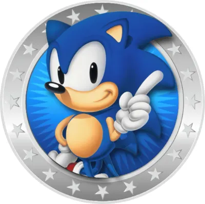 Sonic – medailon s hvězdami a prstem nahoru – jedlý papír na dort