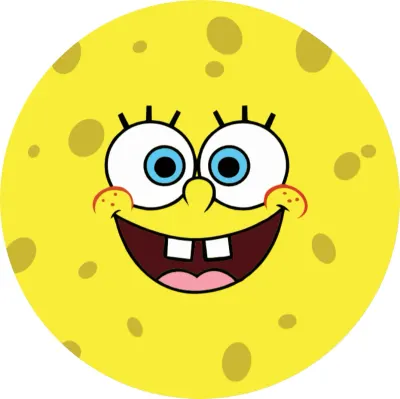 SpongeBob – detail usměvavé tváře – jedlý papír na dort
