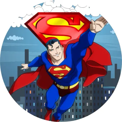Superman – v letu nad mrakodrapy města – jedlý papír na dort