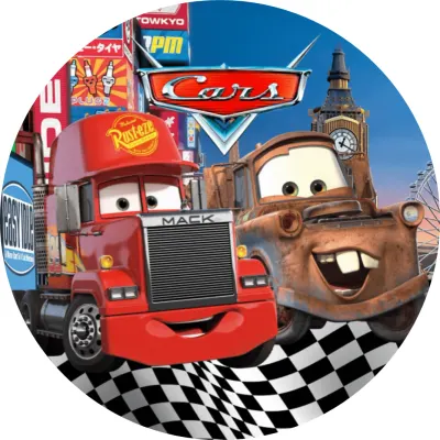 Cars – Mack a Burák s Big Benem – jedlý papír na dort