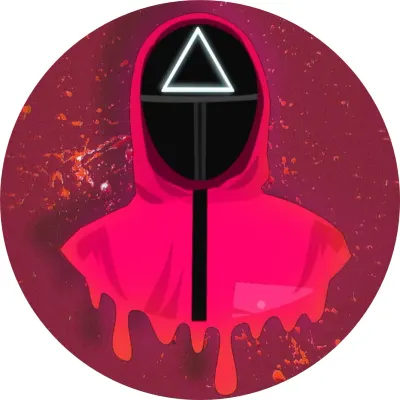 Squid Game – Strážce s trojúhelníkem a stříkanci – jedlý papír na dort