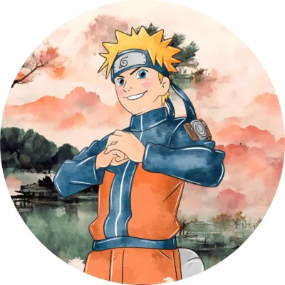 Naruto – sepnuté ruce a západ slunce – jedlý papír na dort