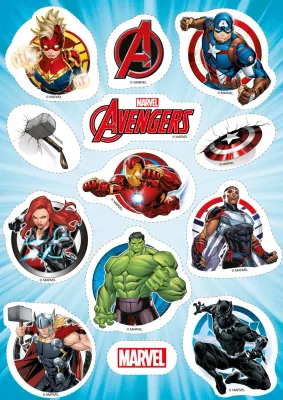 Avengers – velká sestava hrdinů a znaky – obdélníkový jedlý papír na dort
