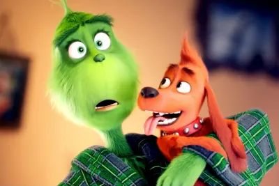 Grinch – v županu se psem Maxem – obdélníkový jedlý papír na dort