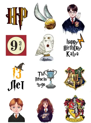 Harry Potter – erby kolejí a pohár turnaje – obdélníkový jedlý papír na dort