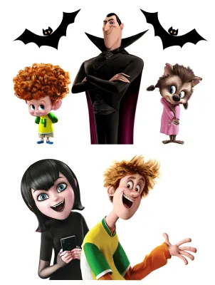 Hotel Transylvania – Drákula, rodinka a netopýři – obdélníkový jedlý papír na dort