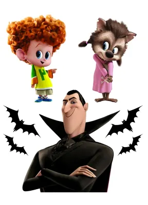 Hotel Transylvania – Drákula, Dennis a Winnie – obdélníkový jedlý papír na dort
