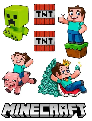 Minecraft – obdélníkový jedlý papír na dort