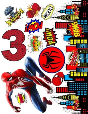 Spiderman s číslem 1-9 dle výběru – obdélníkový jedlý papír na dort