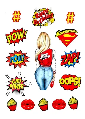 Supergirl – obdélníkový jedlý papír na dort
