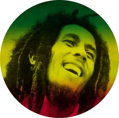 Bob Marley – usměvavá tvář a přechody rasta barev – jedlý papír na dort