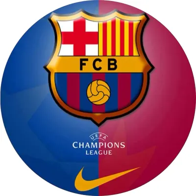FC Barcelona – znak a logo Champions League – jedlý papír na dort