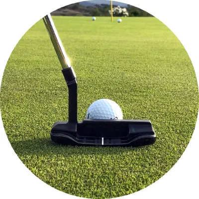 Golf – míček s putterem a jamka – jedlý papír na dort