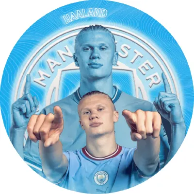 Erling Haaland – s erbem Manchesteru – jedlý papír na dort
