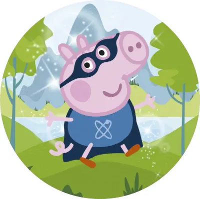 Prasátko Peppa – superhrdina s pláštěm – jedlý papír na dort