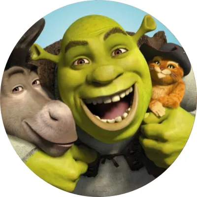 Shrek – Shrek s Oslíkem a Kocourem – jedlý papír na dort