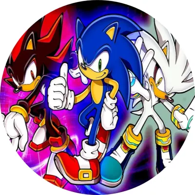 Sonic – trojice se Shadowem a Silverem – jedlý papír na dort