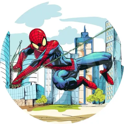 Spiderman – houpání mezi prosklenými domy – jedlý papír na dort
