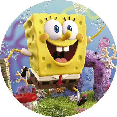 SpongeBob – 3D styl s medúzami a bublinami – jedlý papír na dort