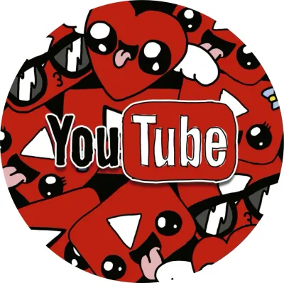 YouTube – nápis, srdíčka a komiksové tváře – jedlý papír na dort