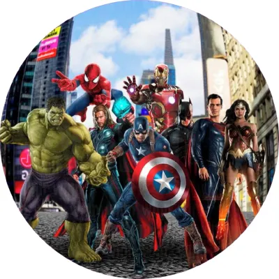 Avengers – tým v ulici mezi billboardy – jedlý papír na dort