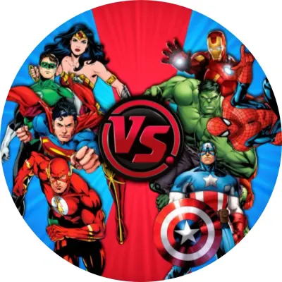 Avengers vs Justice League – souboj hrdinů – jedlý papír na dort