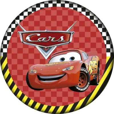 Cars – McQueen s logem a šachovnicí – jedlý papír na dort