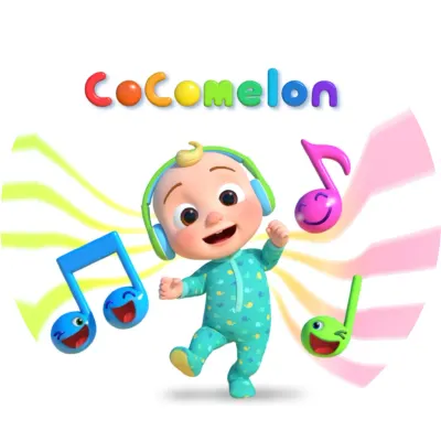 Cocomelon – tančící JJ se sluchátky a noty – jedlý papír na dort