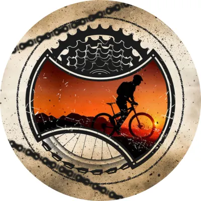 Cyklista – Kolo – silueta v ozubeném věnci – jedlý papír na dort