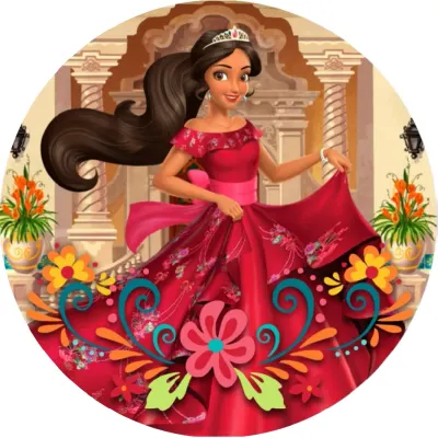 Elena z Avaloru – na nádvoří paláce s ornamenty – jedlý papír na dort