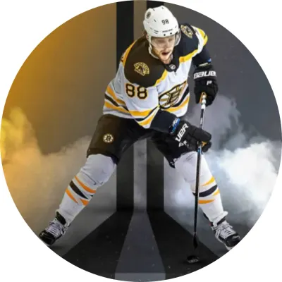 David Pastrňák – Boston v bílém dresu a kouř – jedlý papír na dort