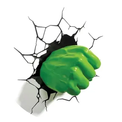 Hulk – zelená pěst vyrážející ze zdi – jedlý papír na dort