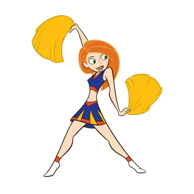 Kim Possible – roztleskávačka s pompony – jedlý papír na dort