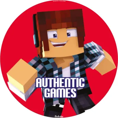 Minecraft – Authentic Games na červeném pozadí – jedlý papír na dort