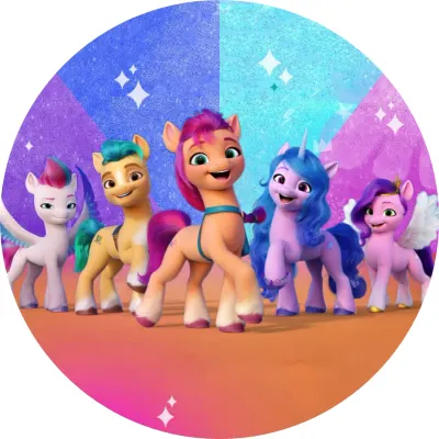 Můj malý pony – 5 poníků na oranžové zemi – jedlý papír na dort