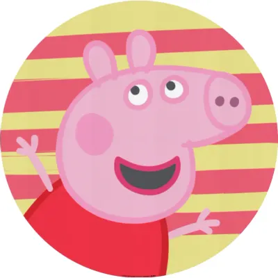 Prasátko Peppa – na pruhovaném pozadí – jedlý papír na dort