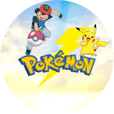 Pokémon – Ash s bleskem a Pikachu – jedlý papír na dort
