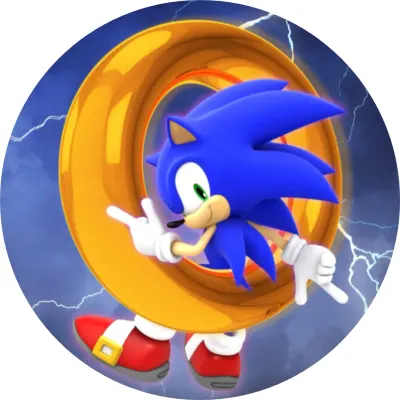 Sonic – skok prstenem v bouřce s blesky – jedlý papír na dort
