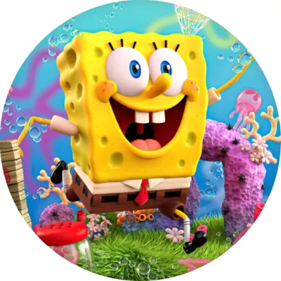 SpongeBob – lovení medúz se síťkou – jedlý papír na dort