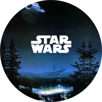 Star Wars – Hvězda smrti nad nočním lesem – jedlý papír na dort