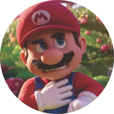 Super Mario – detail na louce Houbového království – jedlý papír na dort