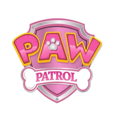 Znak Paw Patrol – Tlapková patrola – růžový – jedlý papír na dort