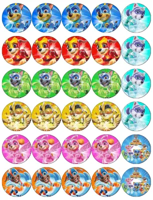 Paw Patrol – Na cupcakes – jedlá kolečka na cupcakes