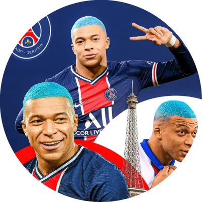 Kilian Mbappé – modré vlasy a Eiffelova věž – jedlý papír na dort