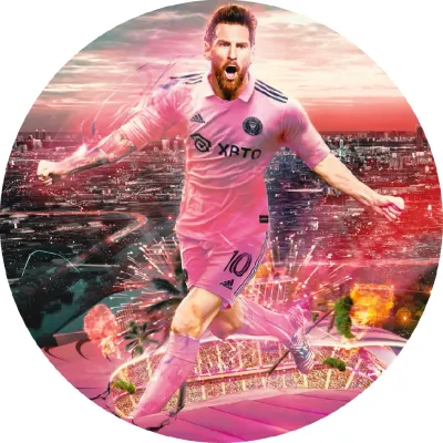 Lionel Messi – ve skoku s ohňostrojem – jedlý papír na dort