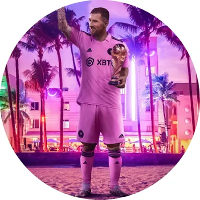 Lionel Messi – se zlatou trofejí a palmami – jedlý papír na dort