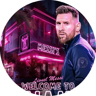 Lionel Messi – portrét a růžové neony – jedlý papír na dort