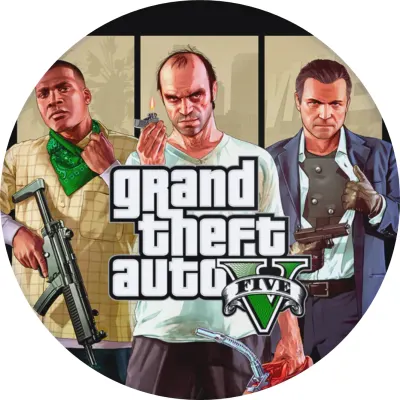 GTA – Franklin, Trevor a Michael s logem V – jedlý papír na dort
